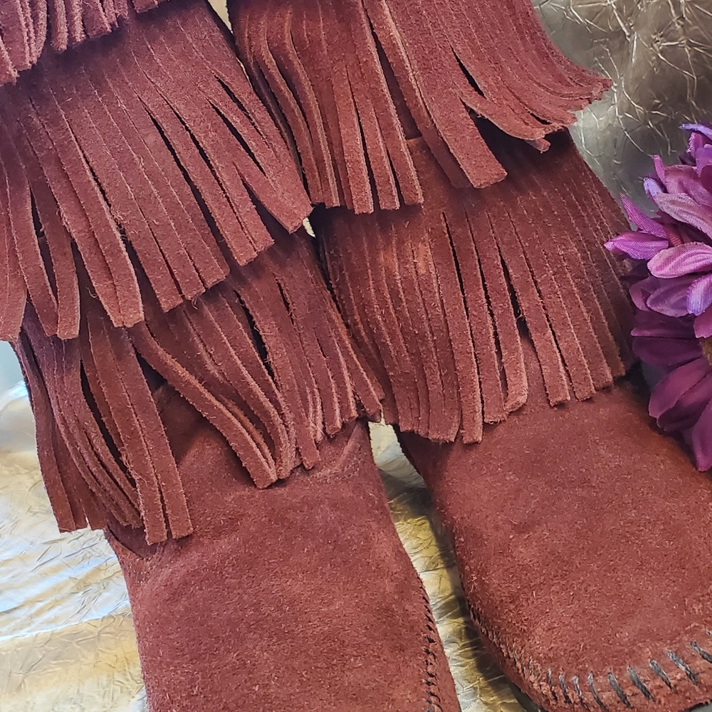 MINNETONKA SUEDE BOOTS SZ 9 - Picture 7 of 11